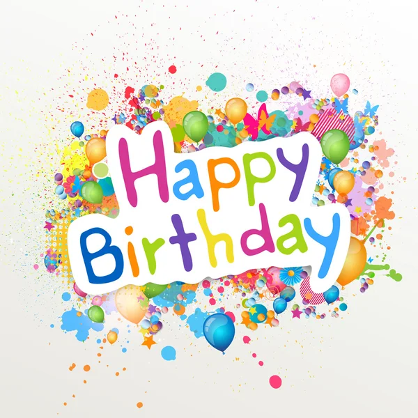 Happy Birthday Greeting Card — Stock Vector