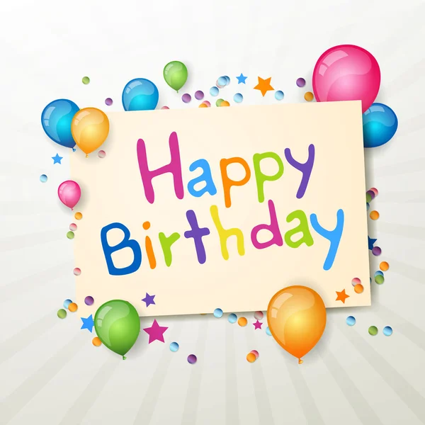 Happy Birthday Greeting Card — Stock Vector