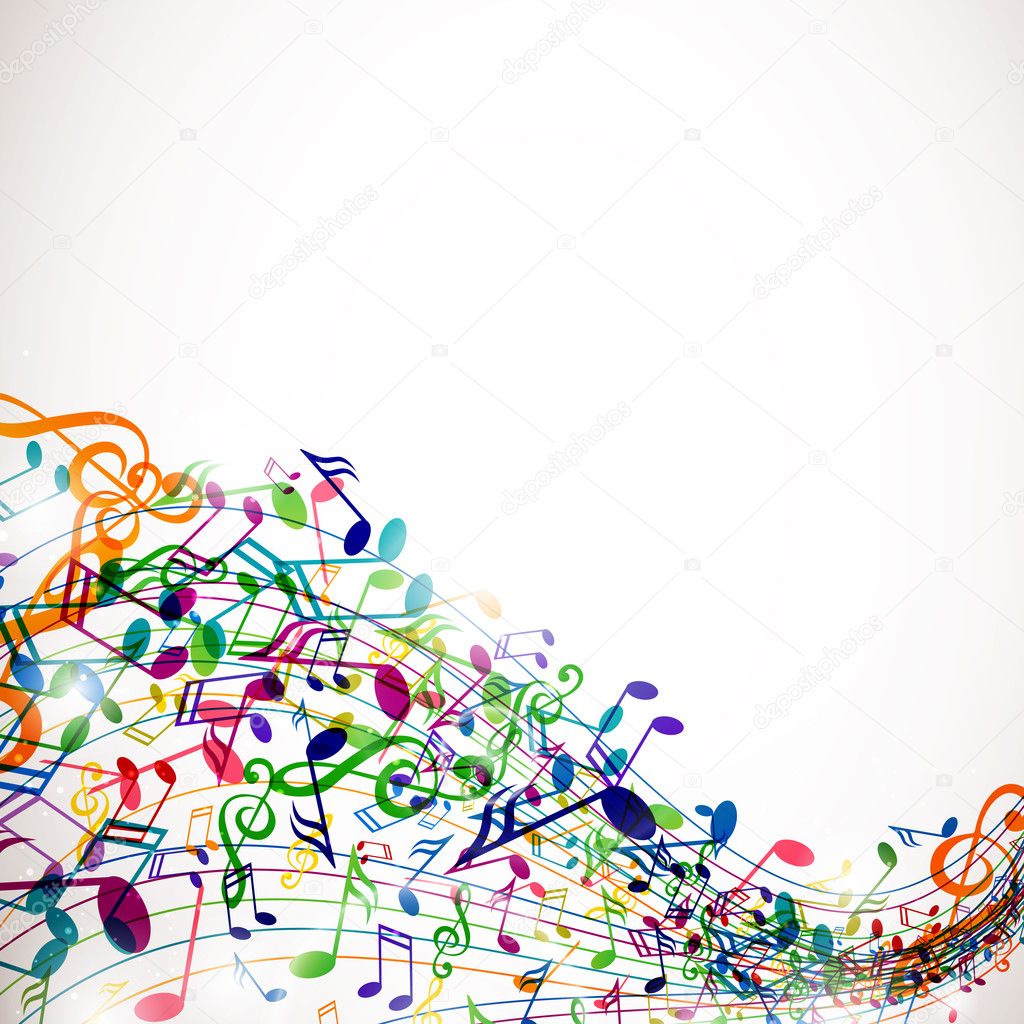 Colorful music notes