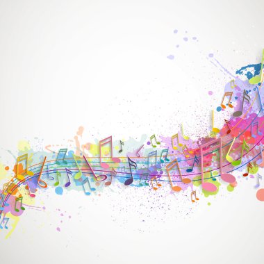Colorful music notes clipart