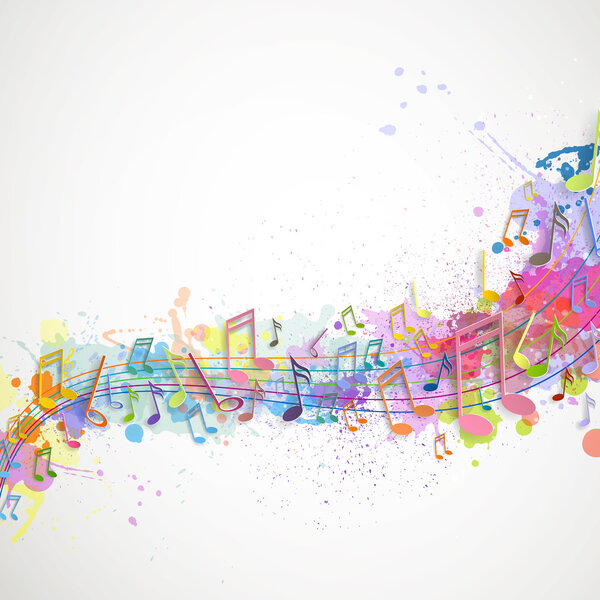 Colorful music notes