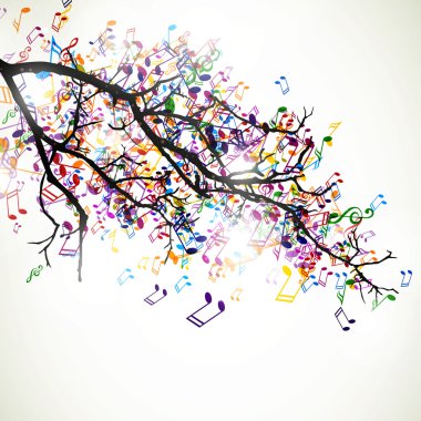 renkli müzik notları ile şube