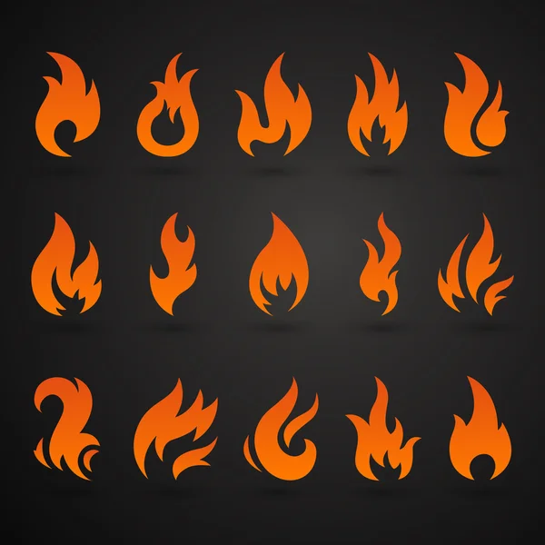 Fire Icons — Stock Vector