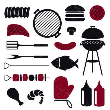 Barbekü Izgara simgeler