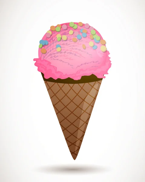 Helado rosa — Vector de stock