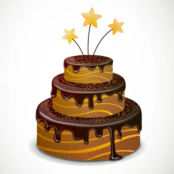 Bolo de chocolate doce —  Vetores de Stock