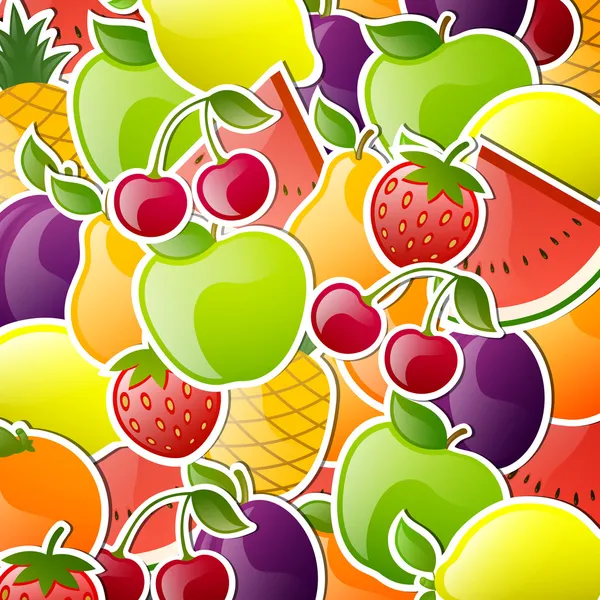 Glossy Fruits — Stock Vector