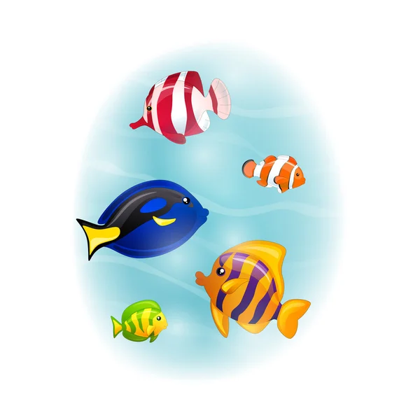 Peces coloridos — Vector de stock