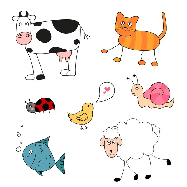 Animales de dibujos animados — Vector de stock