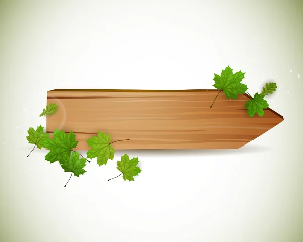 葉で木の板 — ストックベクタ