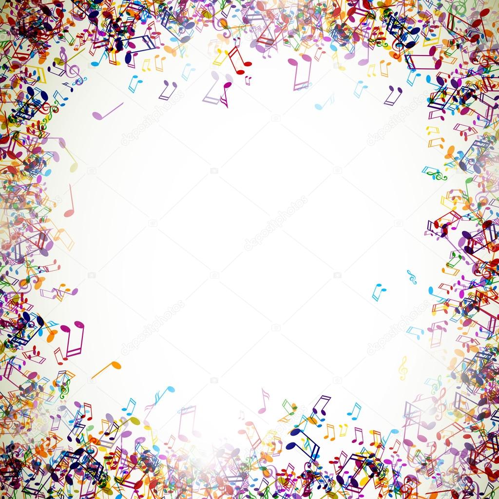 colorful music notes border