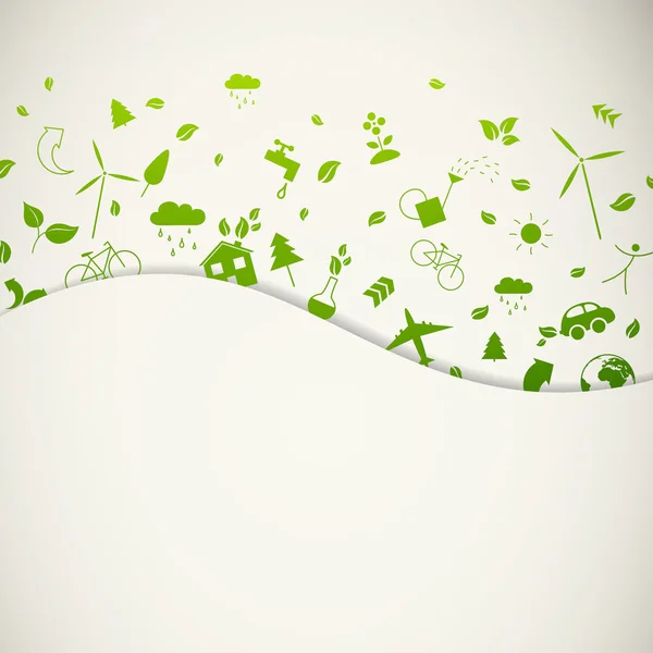 Iconos de ecología verde — Vector de stock