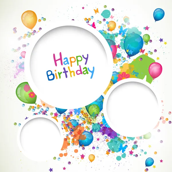 Happy Birthday Greeting Card — Stock Vector