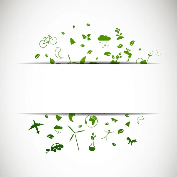 Green Ecology Icons — Stock Vector