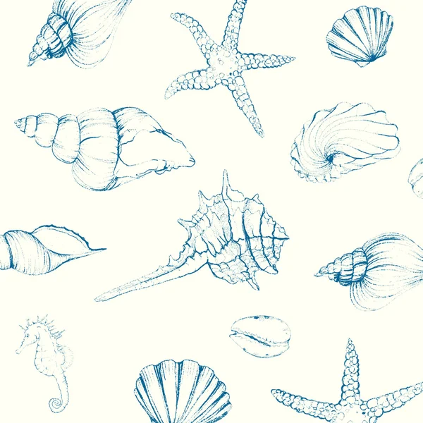 Hand-drawn Seashells — Stock Vector