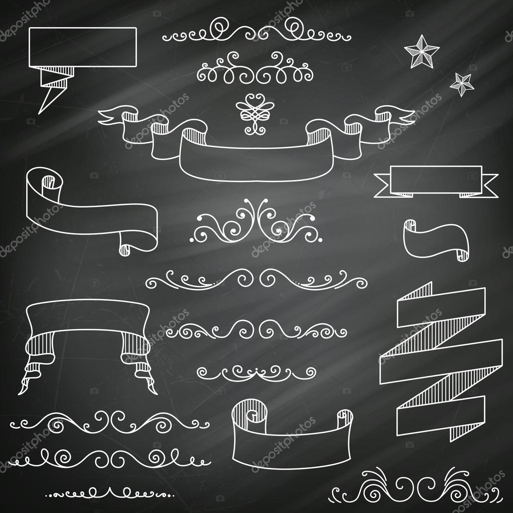 vintage chalkboard elements stock vector ramonakaulitzki 26729011