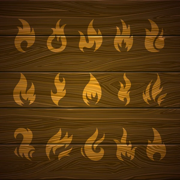 Iconos de fuego — Vector de stock