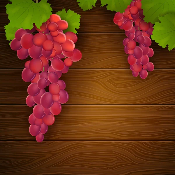 Uvas de vinho com folhas — Vetor de Stock