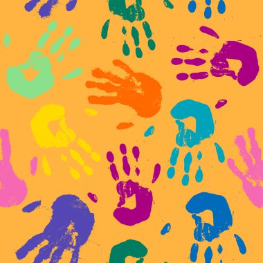Colorful Hand Prints clipart