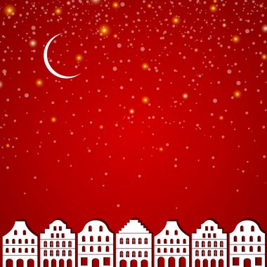 kış sahne - Noel kartı