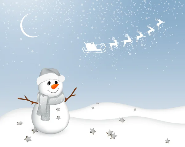 Winterszene - Weihnachtskarte — Stockvektor