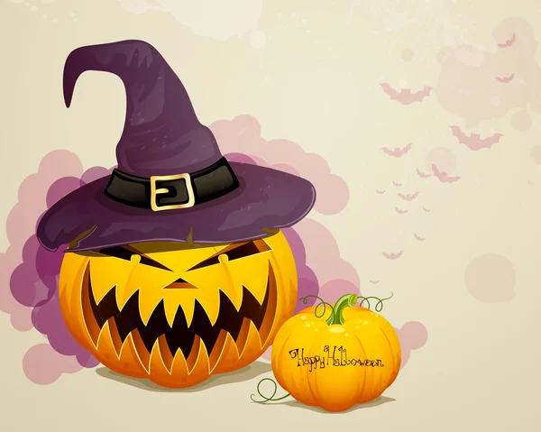 Zucche spaventose di Halloween — Vettoriale Stock
