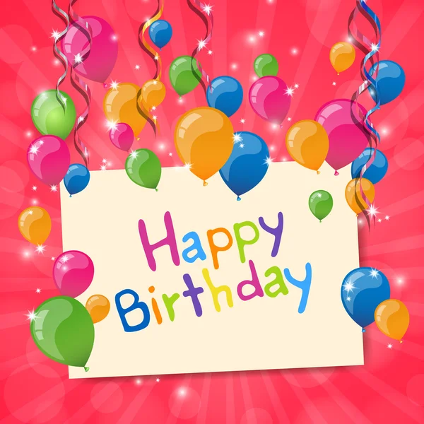 Happy Birthday Greeting Card — Stock Vector