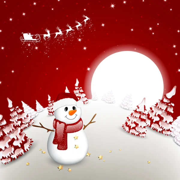 Kış sahne - Noel kartı — Stok Vektör