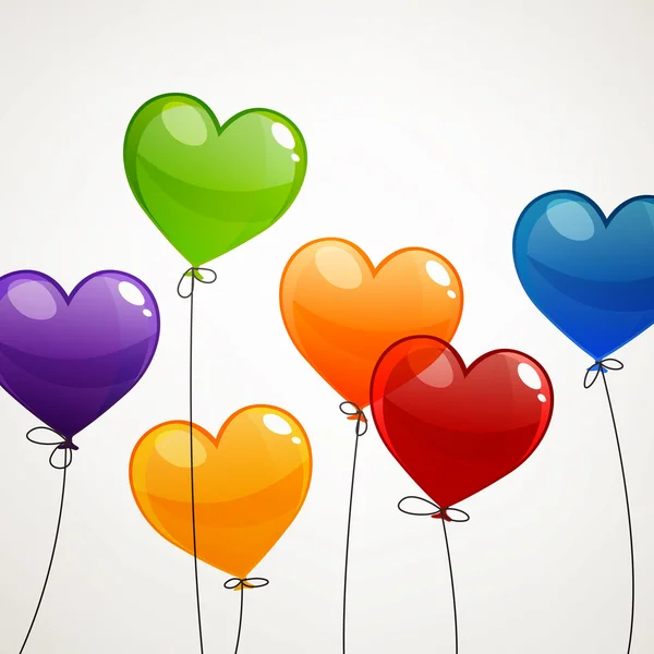 Ballons de coeur volant — Image vectorielle