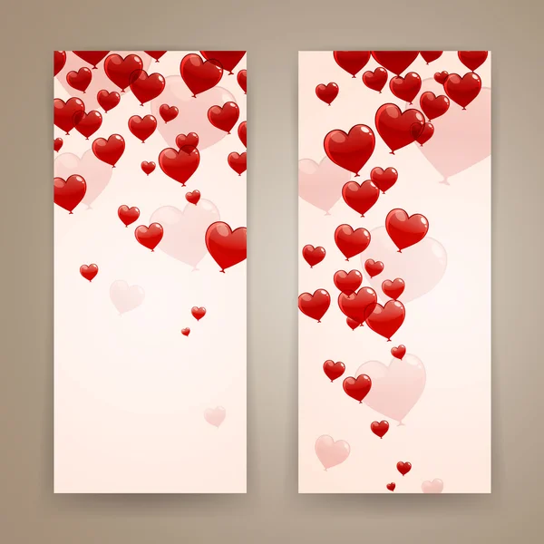 Ballons coeur rouge — Image vectorielle