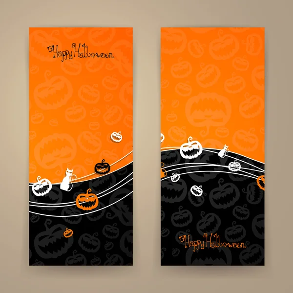 Två halloween banners — Stock vektor