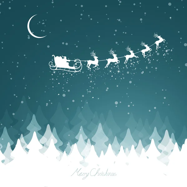 Winterszene - Weihnachtskarte — Stockvektor