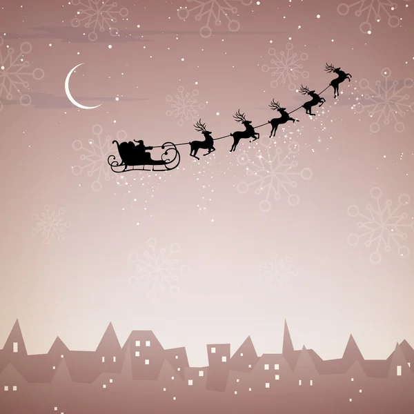 Zimní scéna - vánoční přání — Stockový vektor