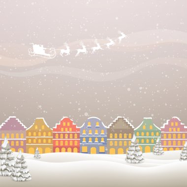 kış sahne - Noel kartı