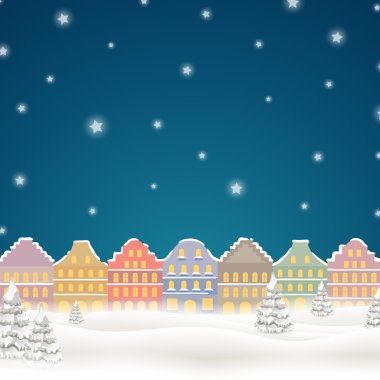 kış sahne - Noel kartı