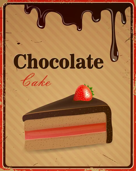 Chocolate Cake — Stock Vector