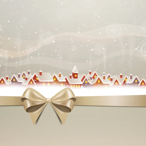 Scène d'hiver - carte de Noël — Image vectorielle