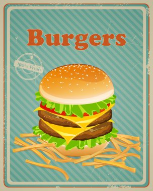 Vintage burger işareti