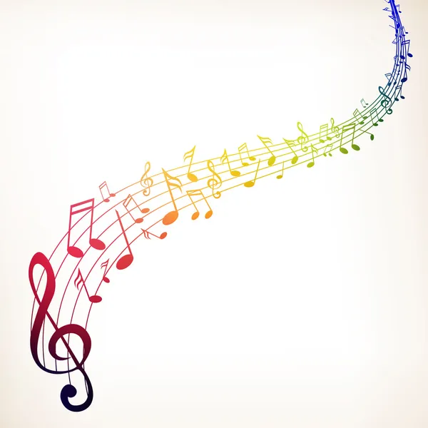 Notas musicales coloridas — Vector de stock