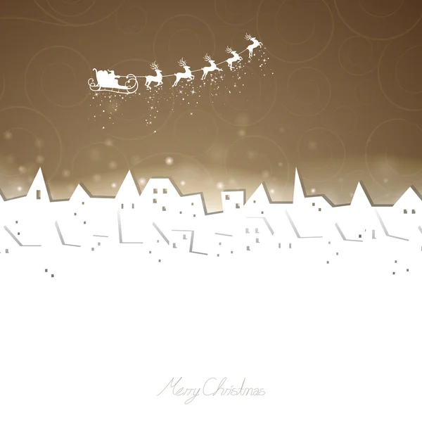 Escena de invierno - tarjeta de Navidad — Vector de stock