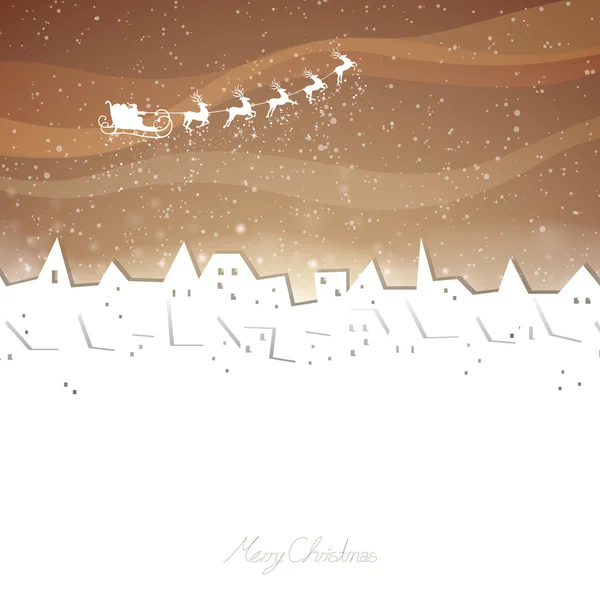 Χειμωνιάτικο σκηνικό - Χριστουγεννιάτικη κάρτα — Διανυσματικό Αρχείο