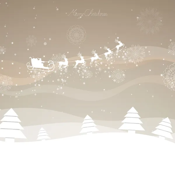 Escena de invierno - tarjeta de Navidad — Vector de stock