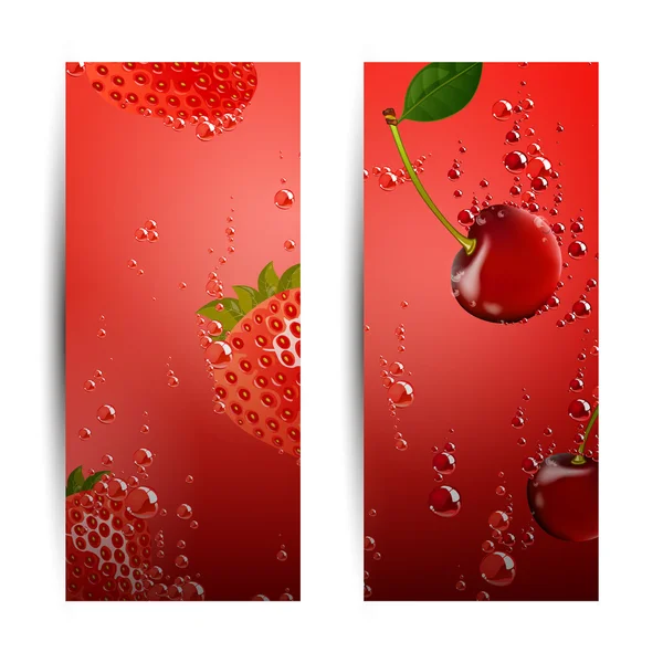 Banners de frutas — Vetor de Stock