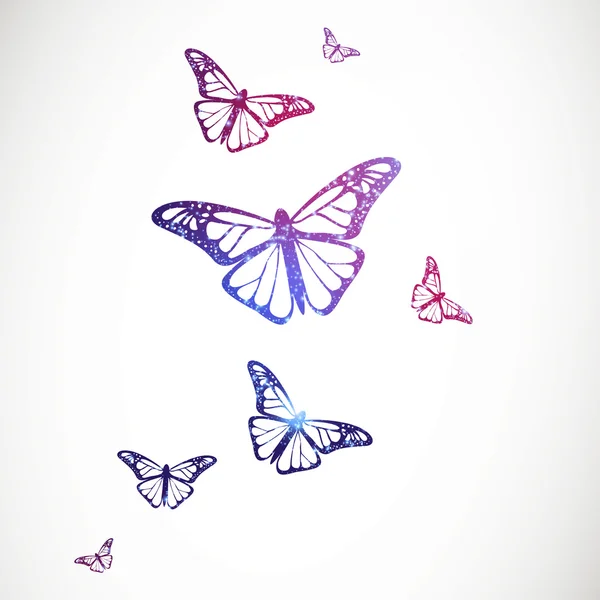 Bunte Schmetterlinge — Stockvektor