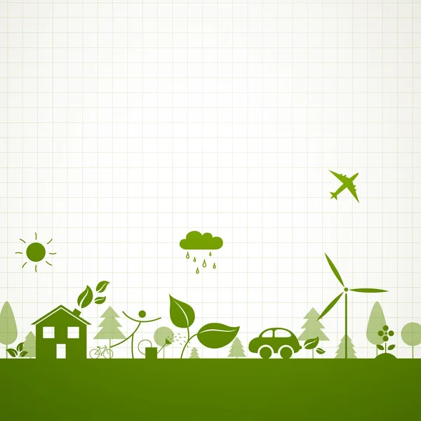 Fondo de ecología verde — Vector de stock