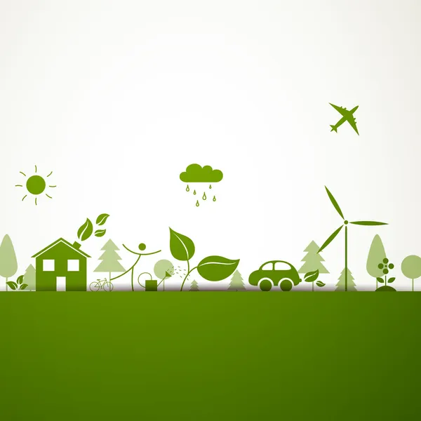 Fondo de ecología verde — Vector de stock