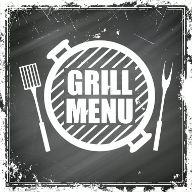vektör ızgara menü tasarımı üzerine siyah yazı tahtası