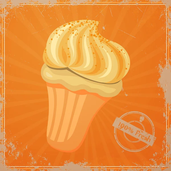 Vector cup cake teken — Stockvector