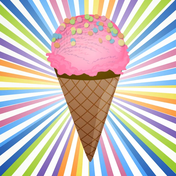 Vector Pink Ice Cream — Stock Vector