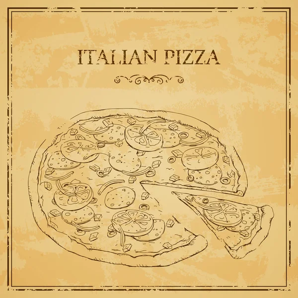 Cartaz de pizza italiana de vetor — Vetor de Stock